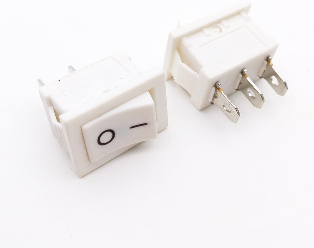 100pcs 15 x 21 mm 3 pin 2 positions boat rocker switch ON/OFF power switch 6A/250V 10A/125V AC - (Color: Red)