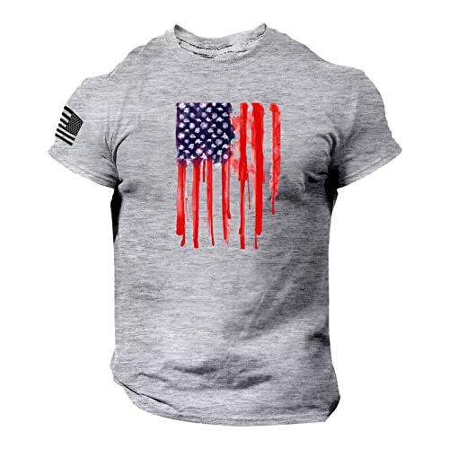 Men's 4th of July Shirt 2025 Patriotic American Flag Crewneck T Shirt Casual Teens Graphic Tees Fourth of July Tshirt Independence Day Clothing Athletic Tops America Ropa 4th of July Sale