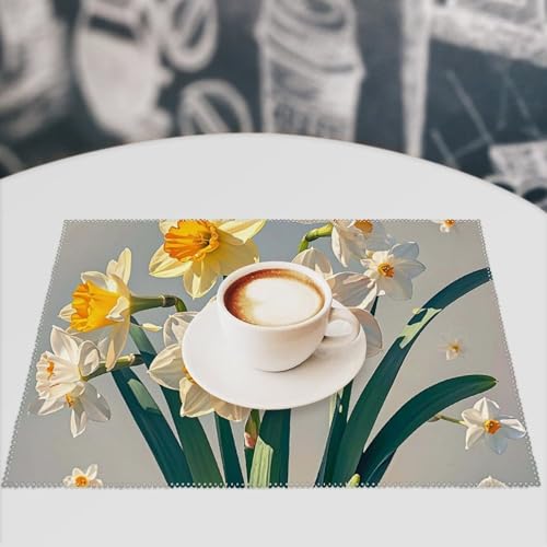 Sets de table Narcisse lavables pour protéger les tables des plats chauds - 8