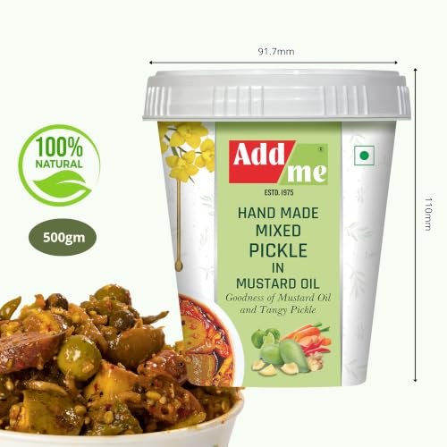 Image of Add me Hand Made Mixed vegetable Pickle in Mustard Oil 500gm | Goodness Of Mixed Pickles | Rajasthani mix achar marwadi pickle Bucket Pack