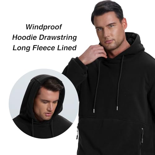 Men's Fleece Pullover Hoodie Warm Thick Fleece Lined Winter Hooded Sweatshirt for Men with Kangaroo Pocket4