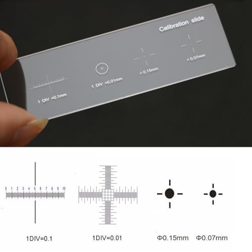 TopHomer 0.01mm Microscope Slides Reticle Calibration Ruler Microscope Stage Micrometer for Calibration of Microscopes and Measuring Specimens