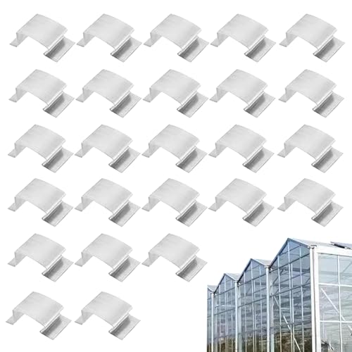 Doiyislem Clips de invernadero para acristalamiento | 25 clips de reparación de acristalamiento de repuesto | Pinzas de sujeción inoxidables para fijación en jardín, campo abierto y jardín de invierno