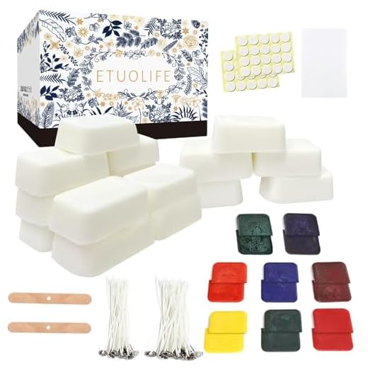 ETUOLIFE Kerzen Selber Machen Set, DIY Kerzenherstellung Kit für Erwachsene, Kerzenwachs zum Gießen, 960g Sojawachs, Kerzenwachs Farbstoffe Docht