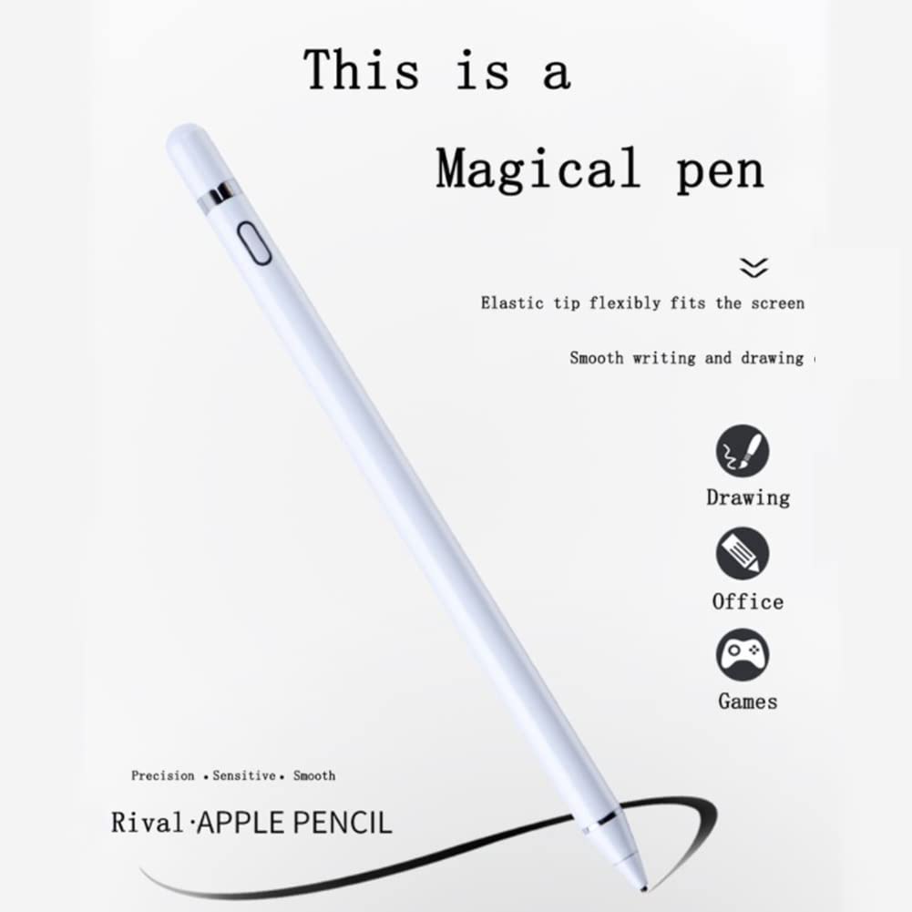 Yctze Penna Stilo Attiva, Penna Touchscreen Universale ad Alta sensibilità, per iOS/per Telefono Android/per Tablet Android/per Tablet Windows, Penna tattile capacitiva(Bianca)