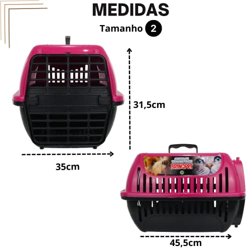 Caixa De Tranporte N2 Para Gatos Cachorros Pets (ROSA)