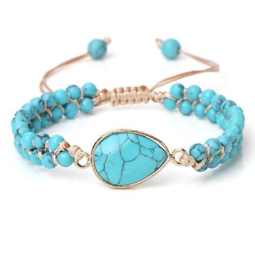 Bracelet perles d'excellence en cristal et turquoise spirituelle pour grand bal