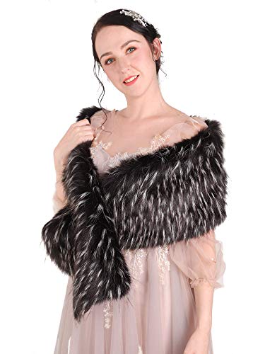 Bridal Sleeveless Faux Fur Bridal Wrap Wedding Fur Wraps and Shawls Shrug Fur Stole Shawl Cape Wedding Faux Fur Wrap