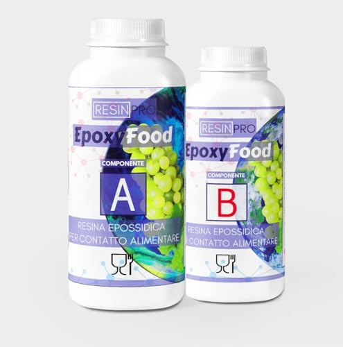 Resina Epoxy Epoxyfood Para Contacto Con Alimentos Ideal Para Mesas, Bandejas, Platos Y Posavasos - Certificado - Guantes Gratis - Asistencia Técnica En Español - 100 Made In Italy - 775g Resina Epoxy Epoxyfood Para Contacto Con Alimentos Ideal Para Mesas, Bandejas, Platos Y Posavasos - Certificado - Guantes Gratis - Asistencia Técnica En Español - 100 Made In Italy - 775g