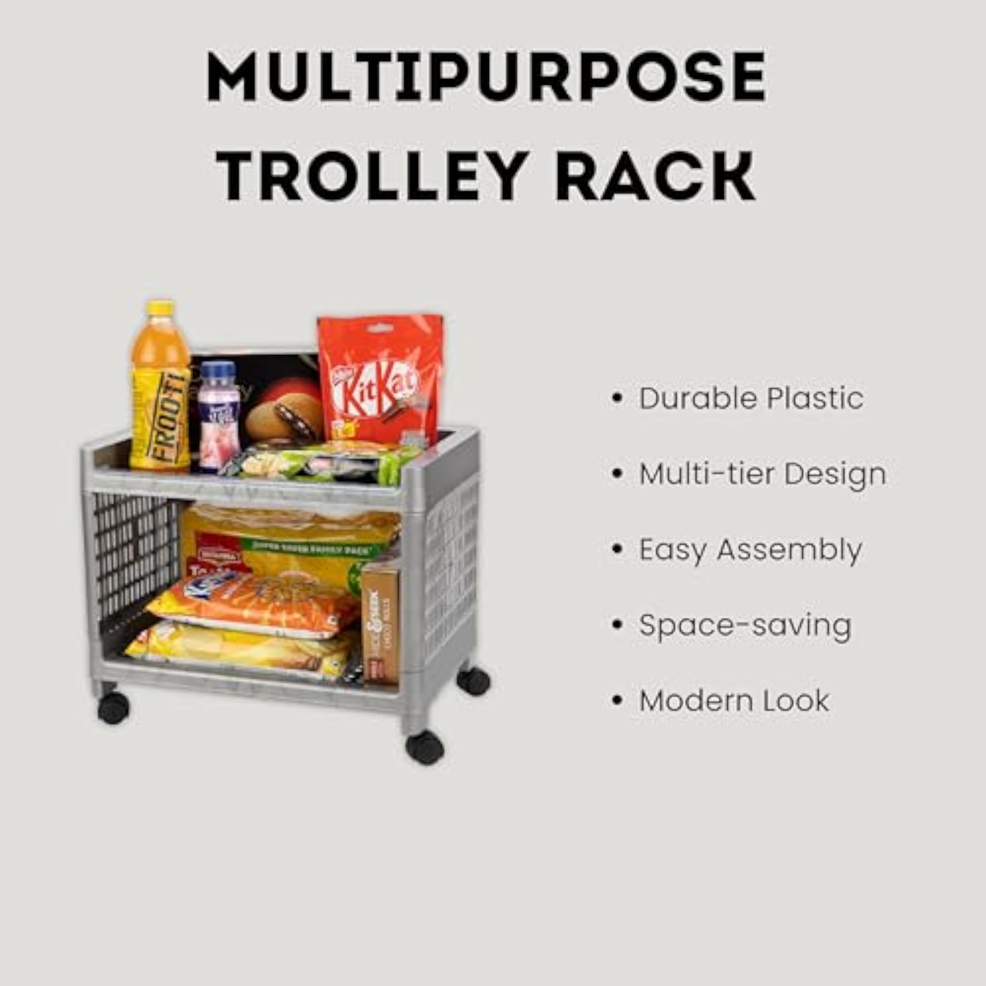 Multipurpose Kitchen Storage Basket Rack with Wheels