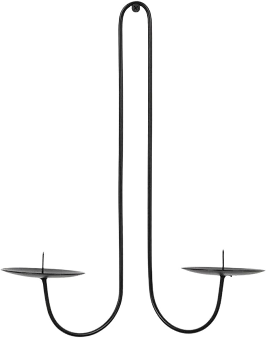 Metal Wall Candle Holder 1 Pair Iron Candle Holder Libra Style Wall Hanging Candle Sconce Decorative Candle Tray for Living Room Dining Room Home Decor for Living Room(Black B)