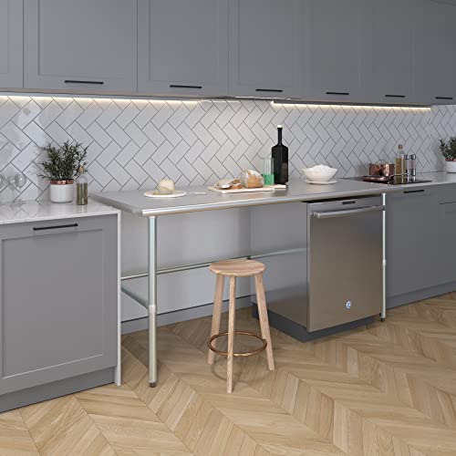 Image of 72 inchx30 inch Open Base Stainless Steel Work Table, NSF