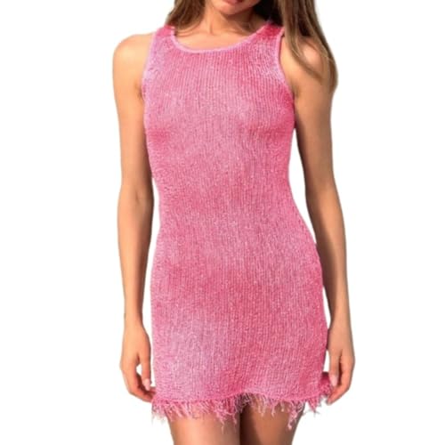 Tassel Dress Bodycon Mini Summer Beachwear Fashion Trendy Sleeveless Y2K Casual Elegant Streetwear Dress