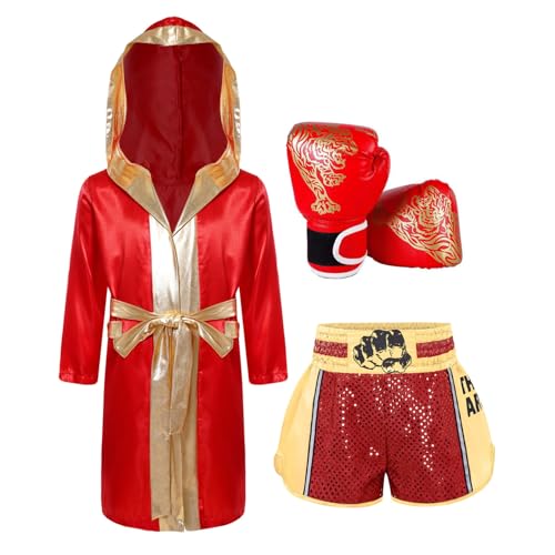 Ensemble de boxe pour enfant avec short peignoir gants et ceinture de combat