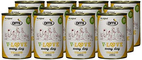 AMÌ Veganes Nassfutter für Hunde V-Love Yellow, 12er Pack (12 x 400 Grams)