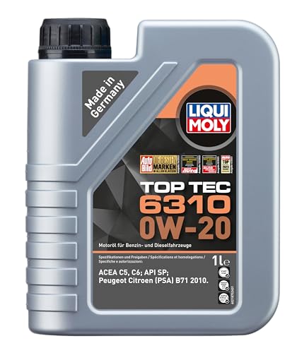 LIQUI MOLY Top Tec 6310 0W-20 | 1 L | Synthesetechnologie Motoröl | Art.-Nr.: 21875
