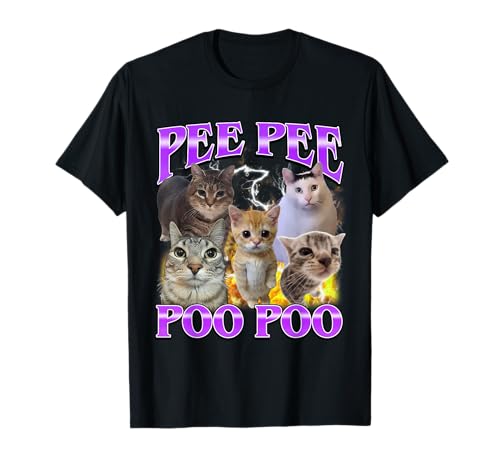 Pee Pee Poo Poo Funny Offensive Cat Meme Men Women T-Shirt