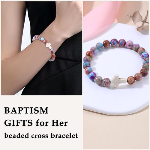 Stocking Stuffers for Teens, Christmas Gifts for Mom from Daughter Beaded Bracelets for Women Teen Girl Gifts Adjustable Charm Link Bead Birthday Graduation Gift for Her Girlfriend Sister
