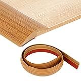 Fußböden Abdeckleisten, Übergangsprofil Flach Selbstklebend Vinyl Übergangsschiene Abschlussprofil Leiste, PVC Boden-Leiste Laminat Verbindungs Abdeckleisten, SchwellenüBergäNge 5MM HöHe (Eiche)