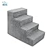 Best Pet Supplies Dog Stairs & Steps - CertiPur-US Made in USA Foam Steps for Small Dogs & Cats, Non-Slip Indoor Balanced Pet Step Support, Dog Ramp, No Assembly, Gray, 4-Step (18-inch Height)