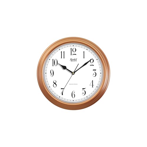 Image of Ajanta Luxury Copper Wall Clock 4067-12.2 Inch - Elegant Silent Sweep Quiet Mechanism - Modern Rose Gold Tone Home Decor