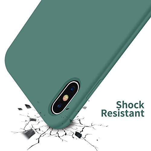 Otofly Iphone X Case,Ultra Slim Fit Xs Case Liquid Silicone 10 With Full Body Protection Anti-Scratch Shockproof Bumper,Soft Microfiber Lining 5.8 Inch, (Pine Green) #TOP6