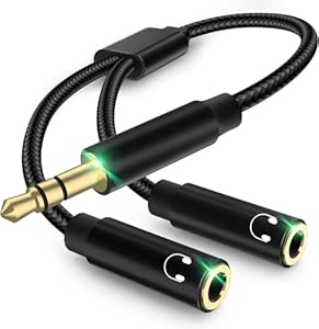 Iacgnefeix CB01 Audio Splitter 3.5mm Schwarz/Gold