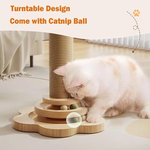 Rascador para gatos con juguete y bola de sisal, 45.99 cm alto miniatura 3