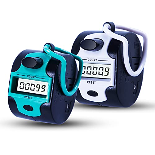 Handy Counter Click Manual Digital clicker Stitch Tally Counters Finger Mechanical Palm Handheld Pitch 5-Digit Electronic Display Click Counter Number Count for Row, People, Golf,Crochet,Lap&Knitting