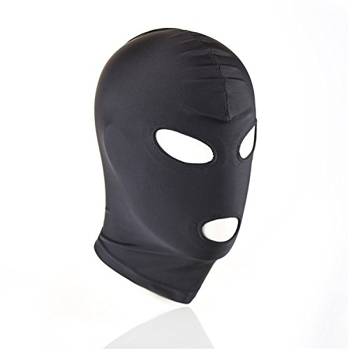Breathable Zentai Hood Full Face Cover Mask Open Eye Mouth Headgear Grim Cosplay Roleplay Prank Carnival Hood Mask: Open Eyes and Mouth