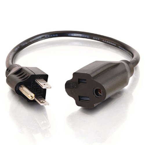 C2G Power Cord, Short Extension Cord, Power Extension Cord, 18 Awg, Black, 6 Feet (1.82 Meters), Cables To Go 03115 #TOP2