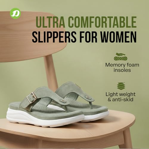 Image of DOCTOR EXTRA SOFT Women's Ultra Lightweight Slippers /Flip-Flops with Memory Foam Cushion | Stylish & Comfortable | Casual & Fashion| Diabetic & Orthopedic Synthetic Slip-on Sandals Ladies /Girls D-621
