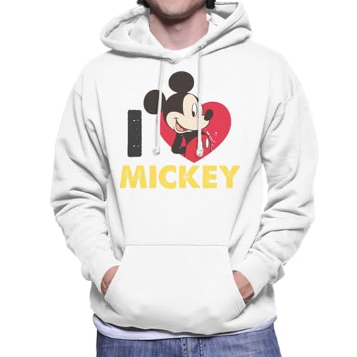 All+Every Disney I Heart Mickey Mouse Men's Hooded Sweatshirt White