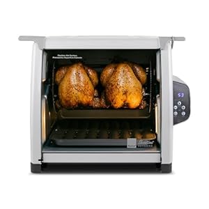 Ronco 6000 Platinum Series Rotisserie Oven, Digital Display, 12-Pound Capacity, Auto Shutoff, Includes Rotisserie Spit, Multi-Purpose Basket, 3 Cooking Functions: Rotisserie, Sear and No Heat Rotation