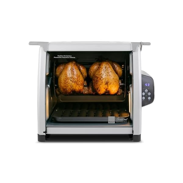 Ronco 6000 Platinum Series Rotisserie Oven, Digital Display, 12-Pound Capacity, Auto Shutoff, Includes Rotisserie Spit, Multi-Purpose Basket, 3 Cooking Functions: Rotisserie, Sear and No Heat Rotation