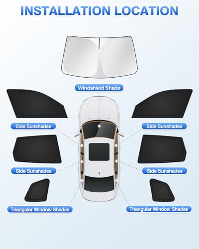 Image of Canvcle Window Shades for 2025 2026 BMW X3 Accessories Windshield Sun Shade Side Rear Window Covers Sunshade Sun Visor Shield Privacy Protection for Camping Keep Vehicle Cool Black 7PCS