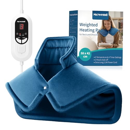 Mowend Almohadilla Térmica Eléctrica para Cuello, Hombro con Calentamiento Rápido, 6 Niveles de...