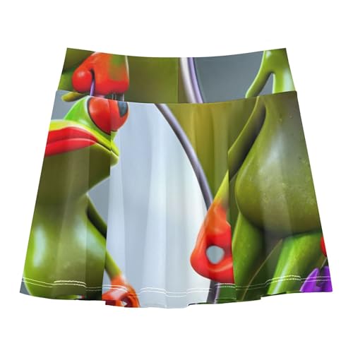 Toddler Tennis Skirts Funny Frogs Green Athletic Shorts Girls Skorts Kid Teen Butterfly Skirt 4t2