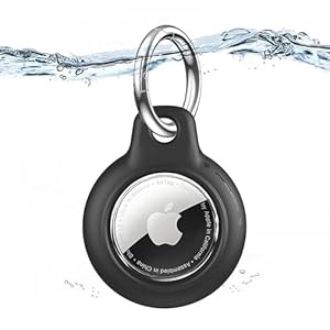 1 Pack for Airtag Holder, for Air Tag Case Waterproof for Apple Airtag Case with Keychain, PC Hard Shell Swivel Buckle, for Airtags Accessories Suitable for Tracking, Bags, Luggage, Keys-Black