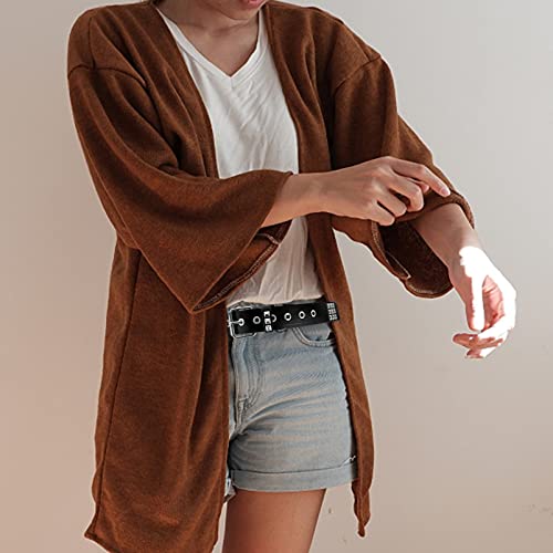 SOIMISS Studded Belt Rock Rivet Belt PU Leather Goth Belt Black Punk Waist Belt for Women Men- Black4