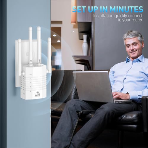 WiFi Range Extender, Dual Band WiFi Extenders Signal Booster for Home, Signal Amplifier Extend WiFi Signal to Home Devices, WiFi Booster Up to 12880 sq.ft and 105 Devices - Thumbnail 5