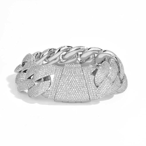 14K Gold Hip-Hop 22mm Bubble Cuban Chain Moissanite Bracelet for Men, Dazzling and Luxurious, Perfect for Men Who Love Bold Fashion Statements