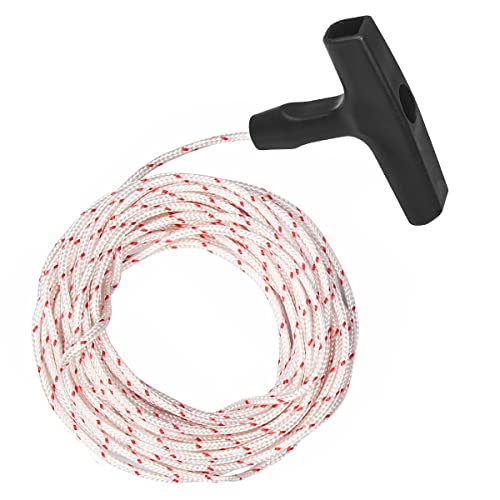 YUTOU Lawnmower Recoil Starter Rope, 10 Metres, 3.0 mm Pull Cord with 3 Pieces Starter Handle for Lawnmower Chainsaw, Trimmer - Image 4
