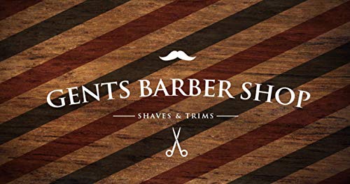 Artylicious Gents Barbers Red/Blue Striped Barber Shop Counter Top Bar Ruer, Scissor Mat