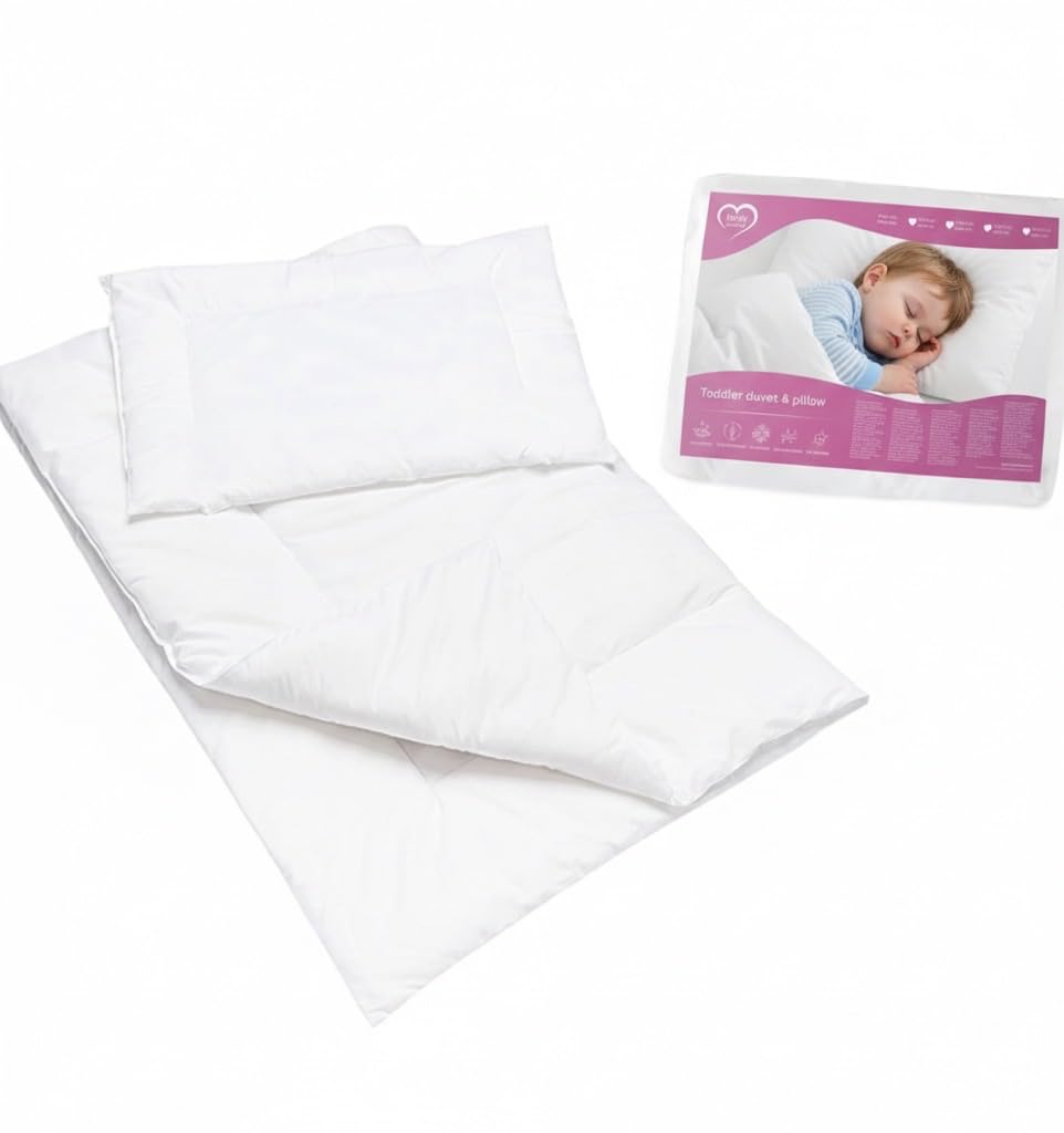 Baby Comfort White 2 Piece Duvet Quilt & Flat Pillow Set 12M+ (80X70 Cm)