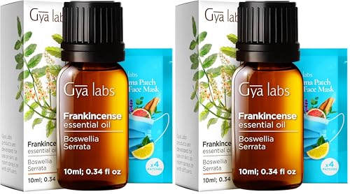 Image of Gya Labs Frankincense Essential Oil - 0.34 Fl Oz - for Hair, Skin, Diffuser, Aromatherapy & DIY Candle Making Scent (Pack of 2)