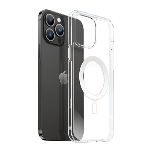 Image of Prolet Anti- Yellow Crystal Clear Hard Case Cover Compatible with iPhone 16 Pro with Magnetic Mag-Safe Wireless Charging Support, Shockproof Hard Back Cover (Transparent)