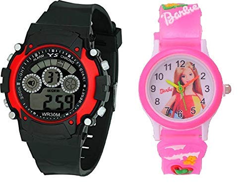 S S Traders dial Digital Watch for Kids (Combo of 2, Pink & Black) (B0993J3DW1) Amazon Price History, Amazon Price Tracker