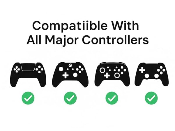 Image of Wall Mount Controller & Headset Holder (Black), Gaming Organizer with 3M Adhesive, No Drill Wall Mounted Stand for PS5 /PS4 /Xbox Controllers & Headphones (16 cm)