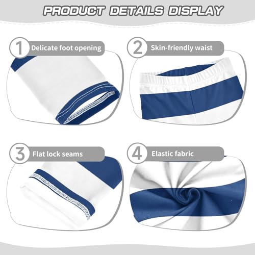 Bolaz Toddler Girls Leggings Printed Yoga Pants Leggings Blue Stripes for Kids3